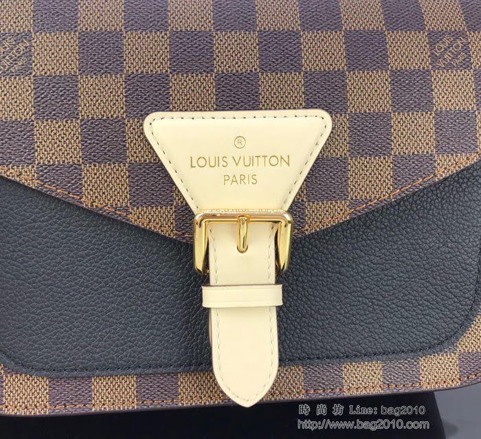 路易威登LV女包 頂級原單 Crossbody手袋 磁扣翻蓋手提包 Damier Ebene 塗層帆布 細粒面皮革 可肩背 斜挎  ydh2657